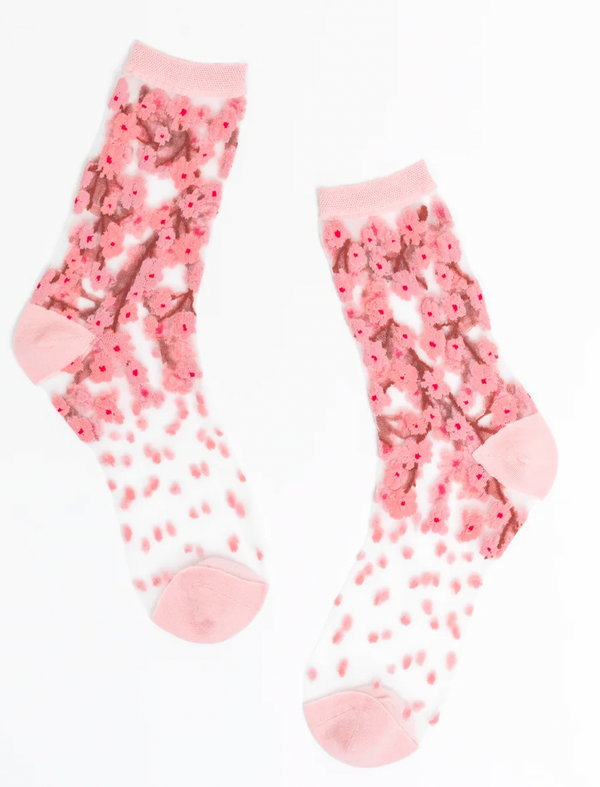 Sock Candy Cherry Blossom Sheer Socks