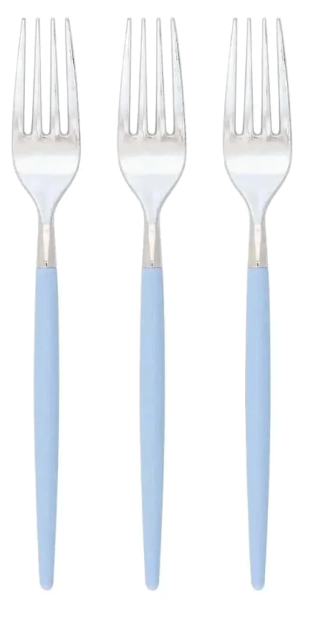 Chic Ice blue and Silver Fork Cutlery set