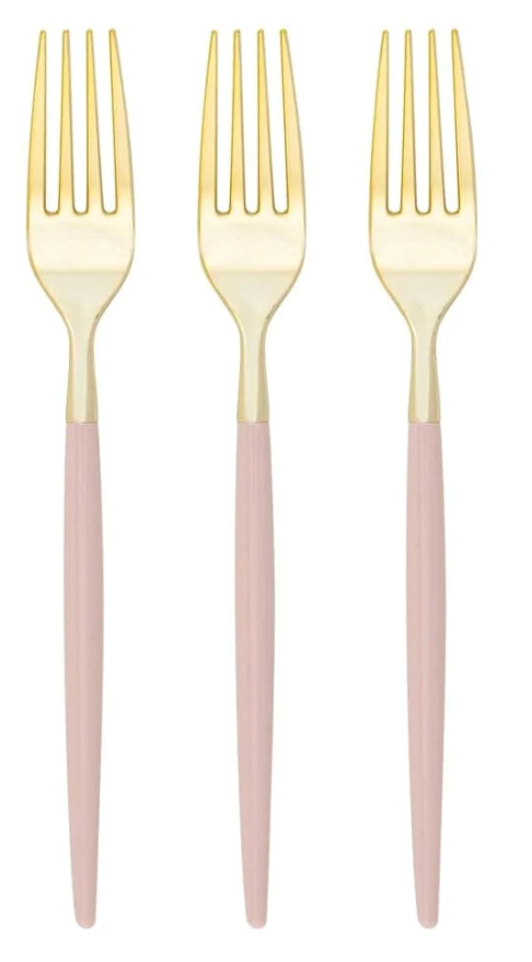 Chic Blush and Gold Fork set