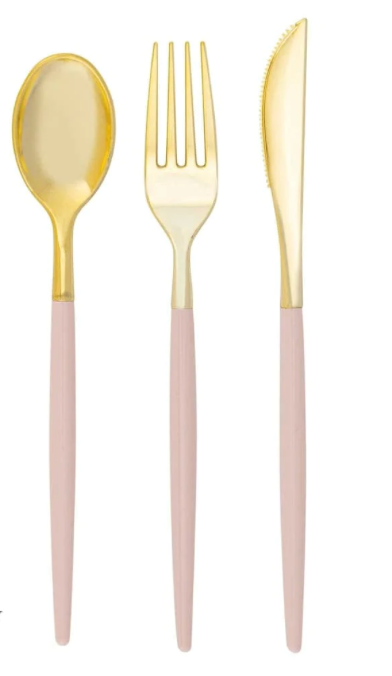 Chic Blush and Gold Cutlery set