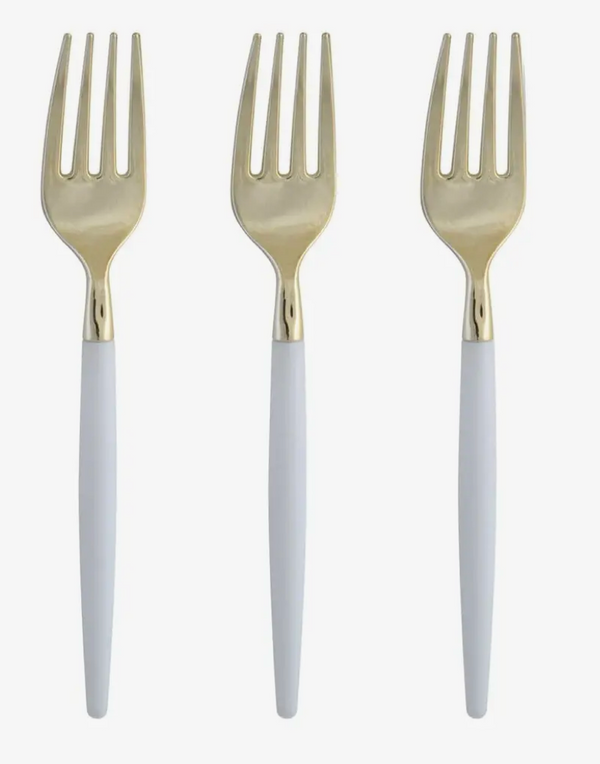 Chic Clear and Gold Mini Fork set