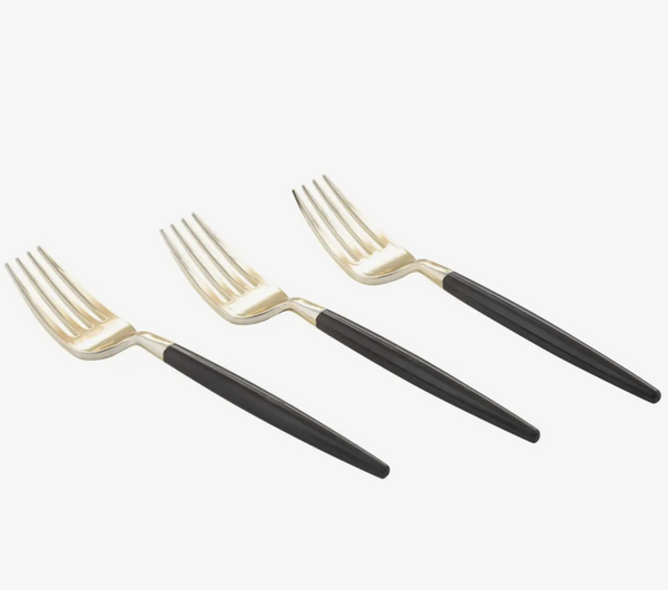 Chic Black and Gold Mini Fork set