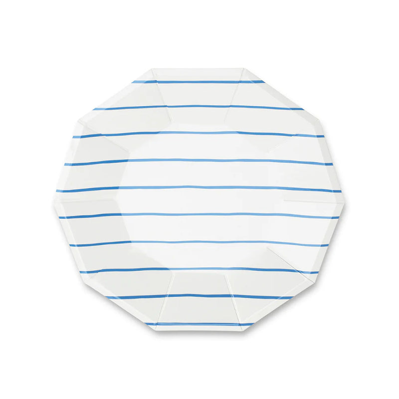 Blue Frenchie Striped Small Plates