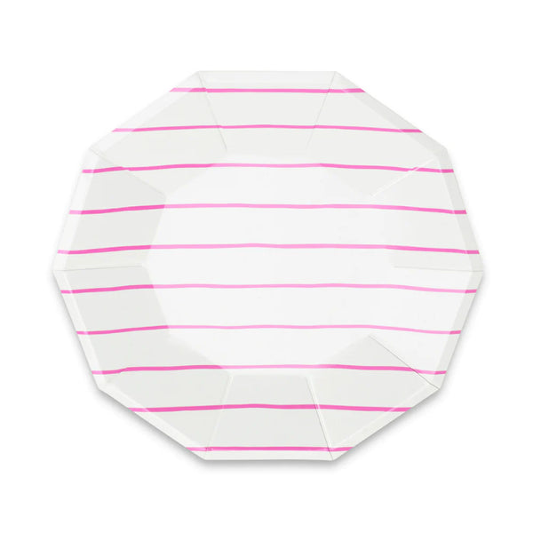 Pink Frenchie Striped Plate