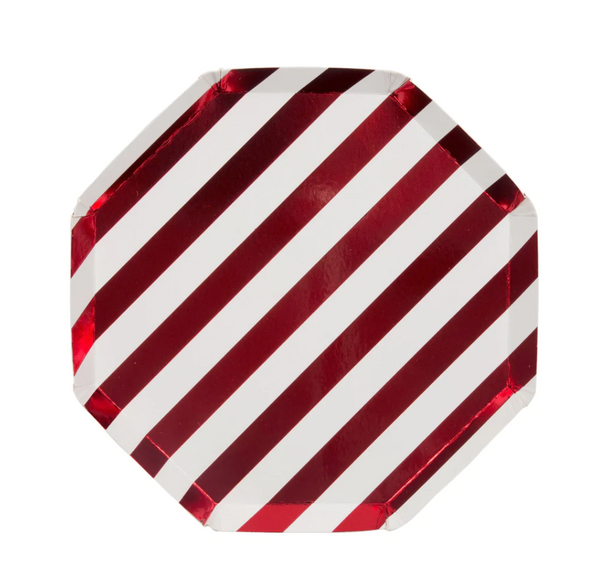 Shiny Red Stripe Side Plates