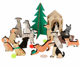 Wooden Dog Advent Calendar