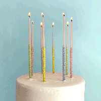 Beeswax Tall Pastel Glitter Candles