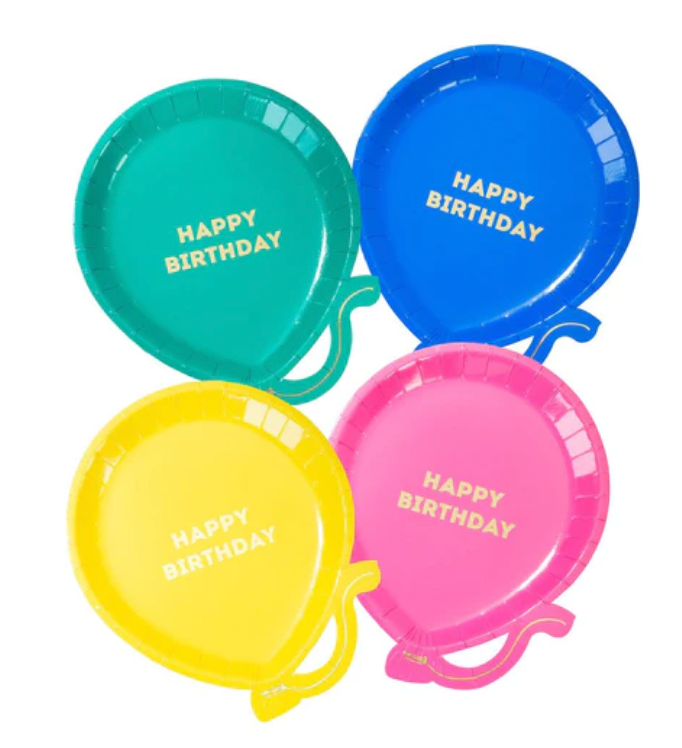 Bright Happy Birthday Balloon Plates