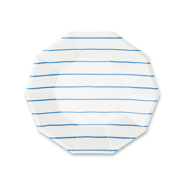 Blue Frenchie Striped Small Plates