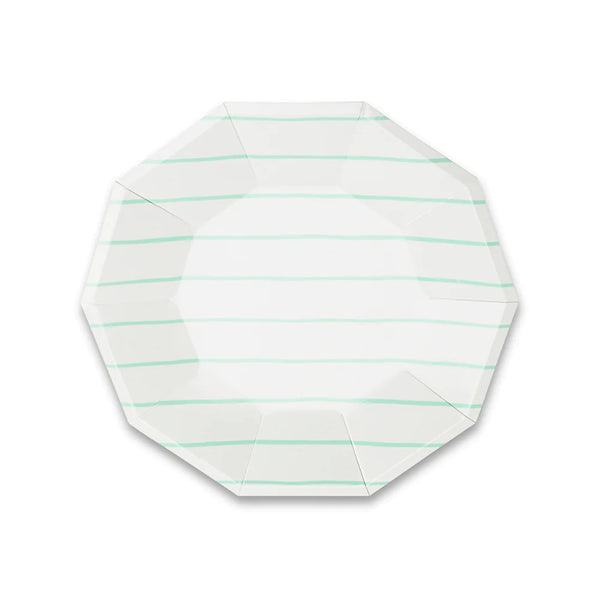 Mint Frenchie Striped Small Plates