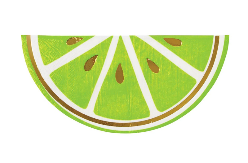 Lime Slice Beverage Napkin