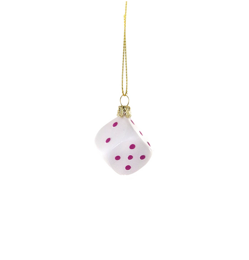Lucky Dice Ornament - White