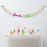 Paper Bachelorette Party Banner - Fiesta Siesta Tequila Repeat