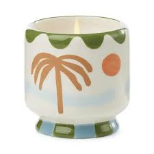 Hand Painted "Palm Tree" Ceramic Candle-Lush Palms