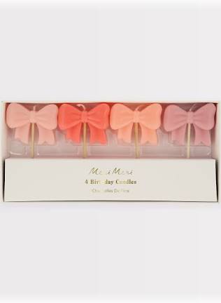 Pink Bow Candles