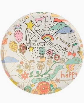 Happy doodle dinner plates