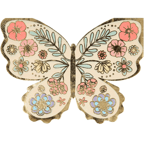 Floral butterfly napkins